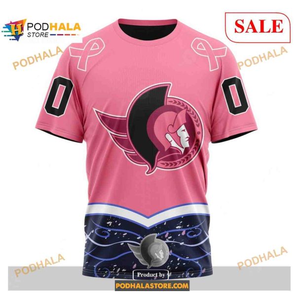 Custom Ottawa Senators Fights Cancer NHL Shirt Hoodie 3D