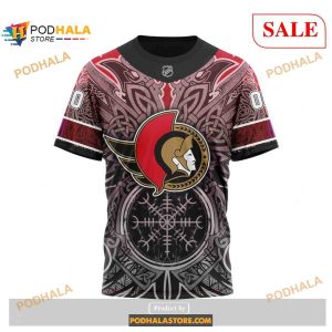 Custom Ottawa Senators Norse Viking Symbols Nhl Shirt Hoodie 3d 4