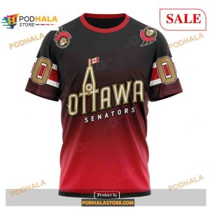 Custom Ottawa Senators Retro Gradient Design Nhl Shirt Hoodie 3d 3