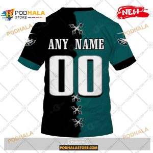 Custom Philadelphia Eagles Mix Jersey Special Design Shirt NFL Hoodie 3D 4