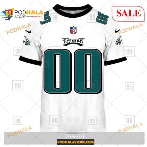 Custom Philadelphia Eagles Road Jersey Shirt NFL Hoodie 3D 2