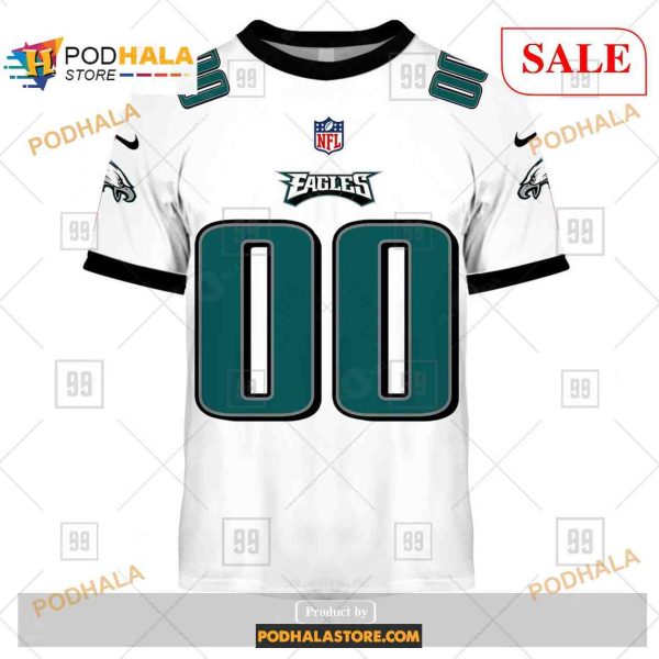 Custom Philadelphia Eagles Road Jersey Shirt NFL Hoodie 3D
