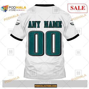 Custom Philadelphia Eagles Road Jersey Shirt NFL Hoodie 3D 4