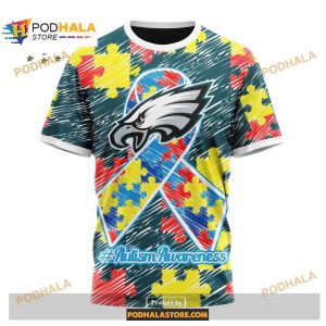 Custom Philadelphia Eagles Special Autism Puzzle Game Stripes Design NFL Hoodie 3D 3