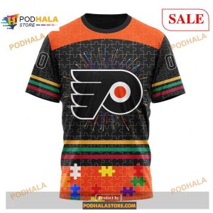 Custom Philadelphia Flyers Fearless Aganst Autism Nhl Shirt Hoodie 3d 3