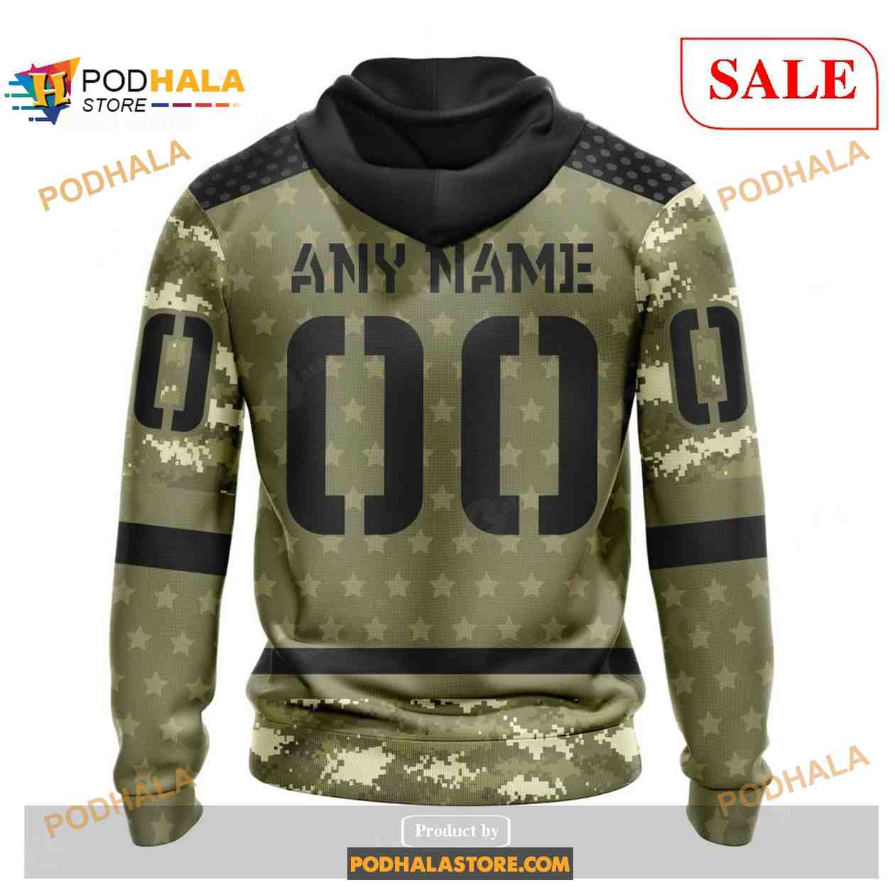 Personalized NHL Pittsburgh Penguins Camo Military Appreciation Team  Authentic Custom Practice Jersey Hoodie 3D - Torunstyle