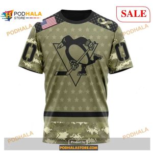 Custom Pittsburgh Penguins Camo Military Appreciation Nhl Shirt Hoodie 3d 3