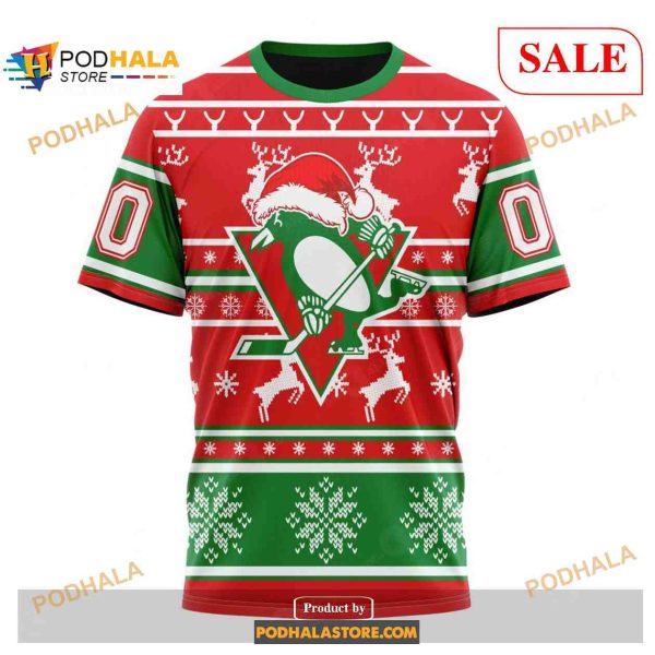 Custom Pittsburgh Penguins Christmas NHL Unisex Shirt Hoodie 3D