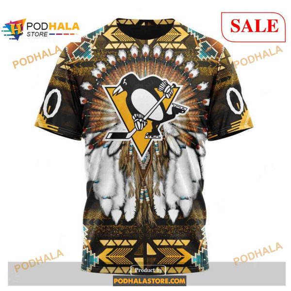 Custom Pittsburgh Penguins Native Costume NHL Shirt Hoodie 3D