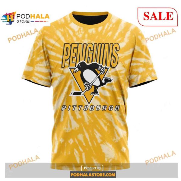 Custom Pittsburgh Penguins Retro Vintage Tie Dye NHL Shirt Hoodie 3D