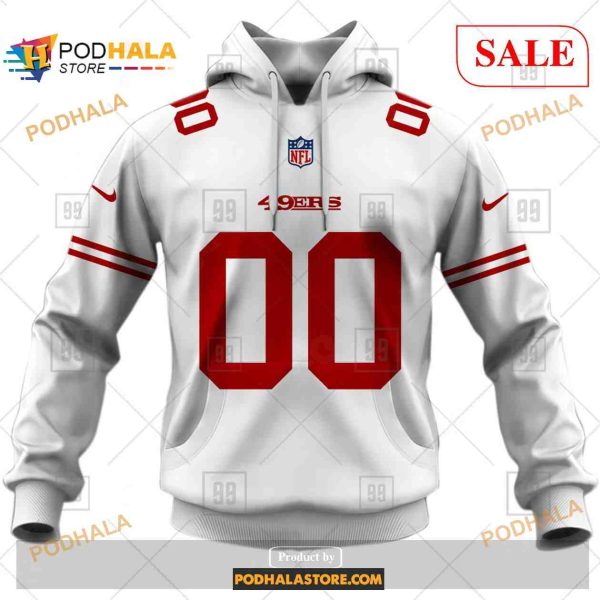 Custom San Francisco 49ers Road Jersey Shirt NFL Hoodie 3D