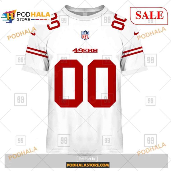 Custom San Francisco 49ers Road Jersey Shirt NFL Hoodie 3D