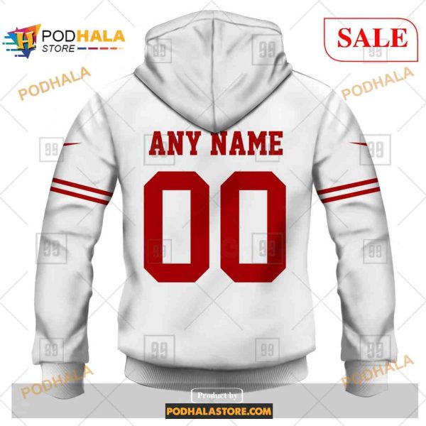 Custom San Francisco 49ers Road Jersey Shirt NFL Hoodie 3D