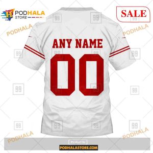 Custom San Francisco 49ers Road Jersey Shirt NFL Hoodie 3D 4