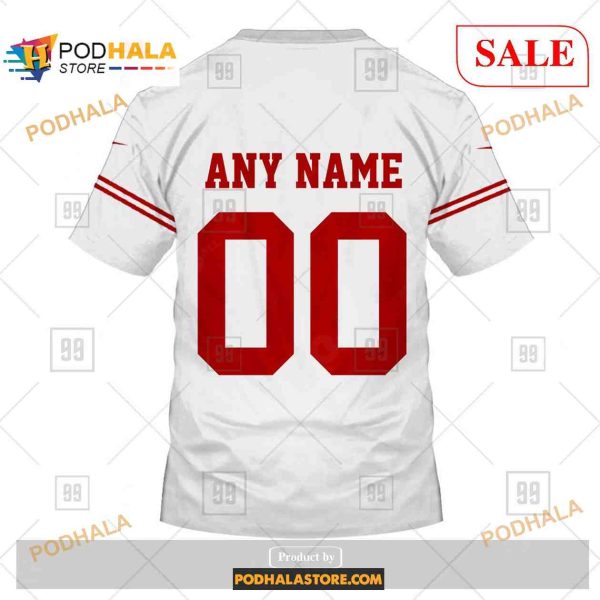 Custom San Francisco 49ers Road Jersey Shirt NFL Hoodie 3D