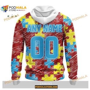 Custom San Francisco 49ers Special Autism Puzzle Game Stripes Design NFL Hoodie 3D 2