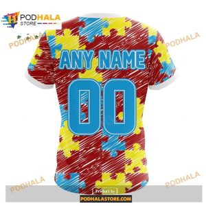 Custom San Francisco 49ers Special Autism Puzzle Game Stripes Design NFL Hoodie 3D 4
