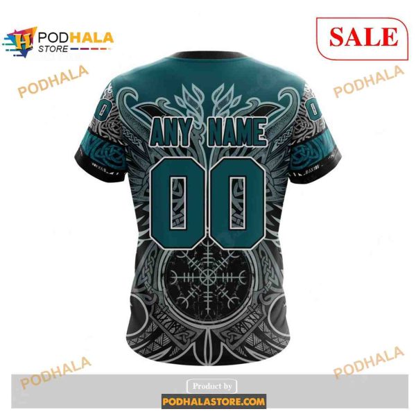 Custom San Jose Sharks Norse Viking Symbols NHL Shirt Hoodie 3D