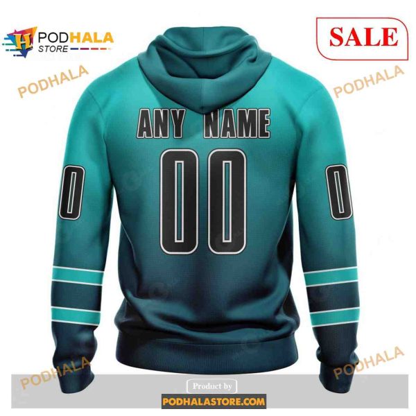 Custom San Jose Sharks Retro Gradient Design NHL Shirt Hoodie 3D