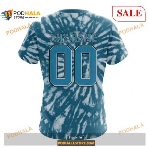 Custom San Jose Sharks Retro Vintage Tie Dye Nhl Shirt Hoodie 3d 4