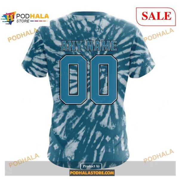 Custom San Jose Sharks Retro Vintage Tie Dye NHL Shirt Hoodie 3D