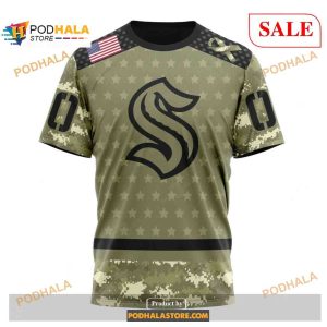 Custom Seattle Kraken Camo Military Appreciation Nhl Shirt Hoodie 3d 3