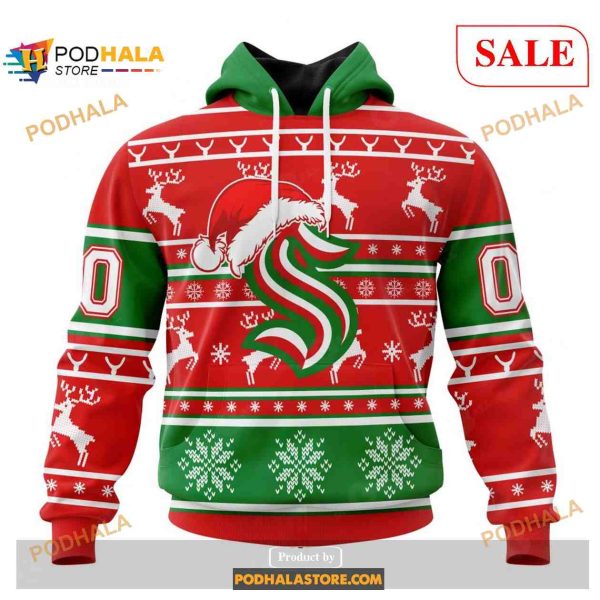 Custom Seattle Kraken Christmas NHL Unisex Shirt Hoodie 3D