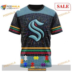 Custom Seattle Kraken Fearless Aganst Autism Nhl Shirt Hoodie 3d 3