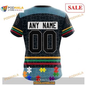 Custom Seattle Kraken Fearless Aganst Autism Nhl Shirt Hoodie 3d 4