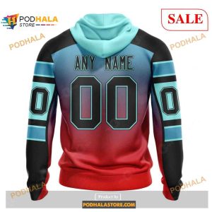 Custom Seattle Kraken Retro Gradient Design Nhl Shirt Hoodie 3d 2
