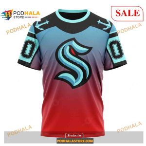 Custom Seattle Kraken Retro Gradient Design Nhl Shirt Hoodie 3d 3
