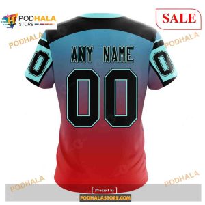 Custom Seattle Kraken Retro Gradient Design Nhl Shirt Hoodie 3d 4