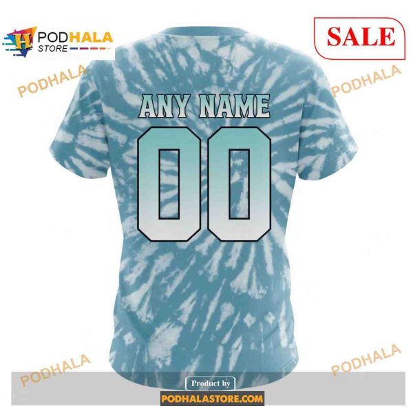 Custom Seattle Kraken Retro Vintage Tie Dye NHL Shirt Hoodie 3D