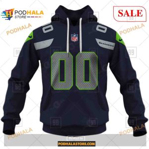 Custom Seattle Seahawks Home Shirt NFL Hoodie 3D 1