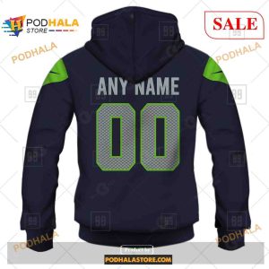 Custom Seattle Seahawks Home Shirt NFL Hoodie 3D 3