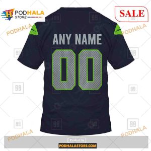 Custom Seattle Seahawks Home Shirt NFL Hoodie 3D 4