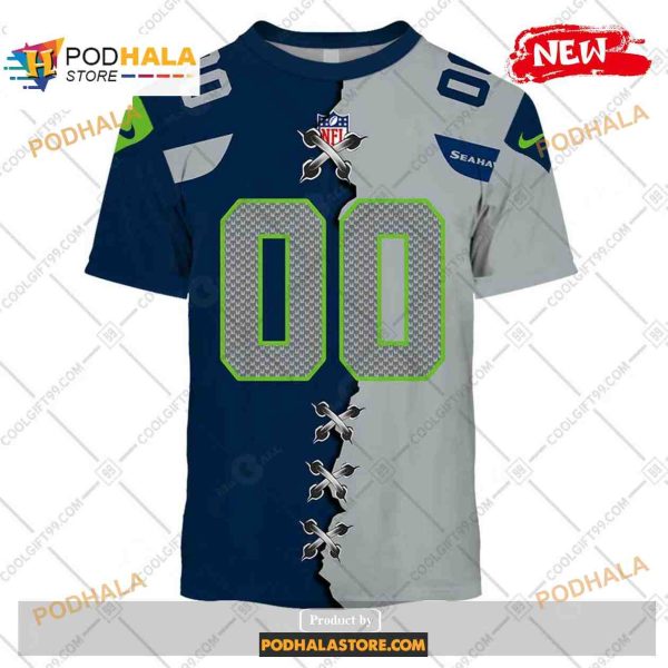 Custom Seattle Seahawks Mix Jersey Special Design Shirt NFL Hoodie 3D