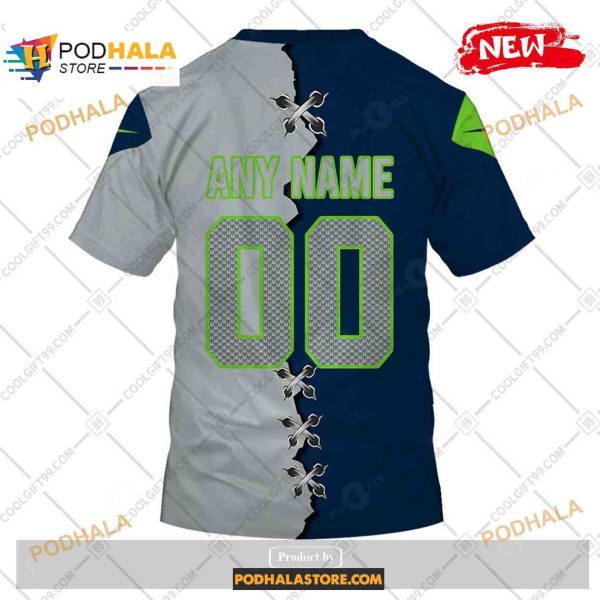 Custom Seattle Seahawks Mix Jersey Special Design Shirt NFL Hoodie 3D