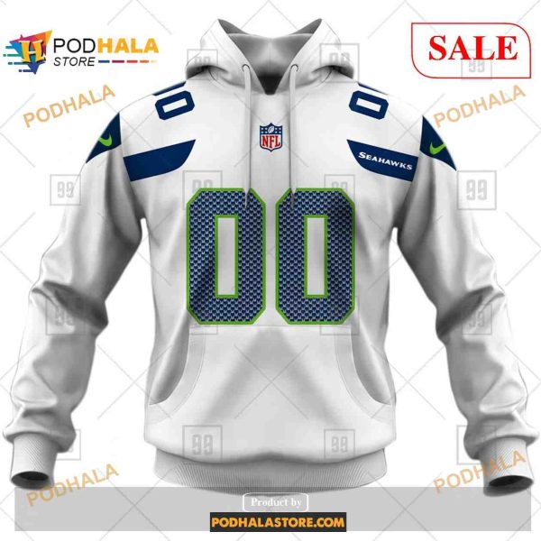 Custom Seattle Seahawks Road Jersey Shirt NFL Hoodie 3D