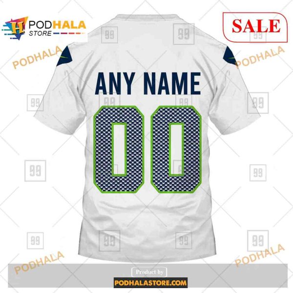 Custom Seattle Seahawks Road Jersey Shirt NFL Hoodie 3D