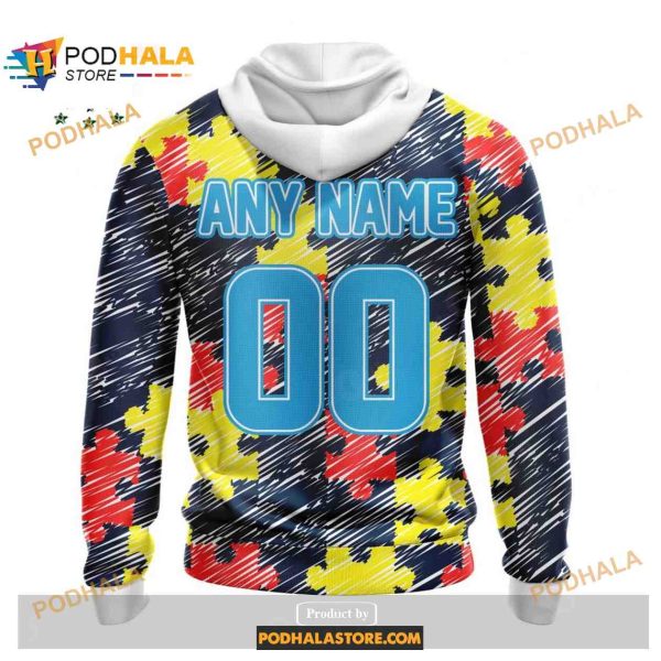 Custom Seattle Seahawks Special Autism Puzzle Game Stripes Design NFL Hoodie 3D