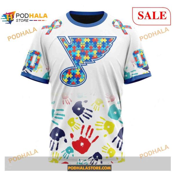 Custom St Louis Blues Autism Awareness Design NHL Shirt Hoodie 3D