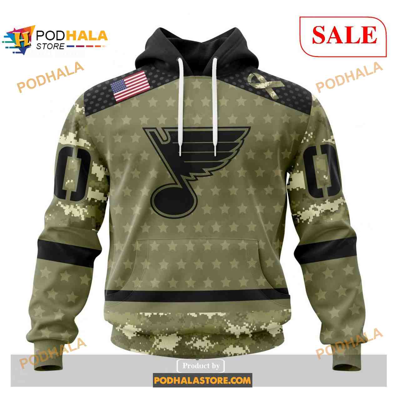 Custom St Louis Blues Camo Military Appreciation NHL Shirt Hoodie