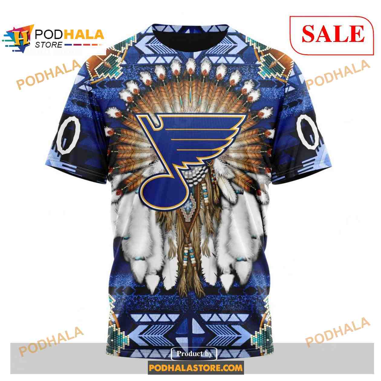 NHL St. Louis Blues Native Design CUSTOM Hoodie -  Worldwide  Shipping