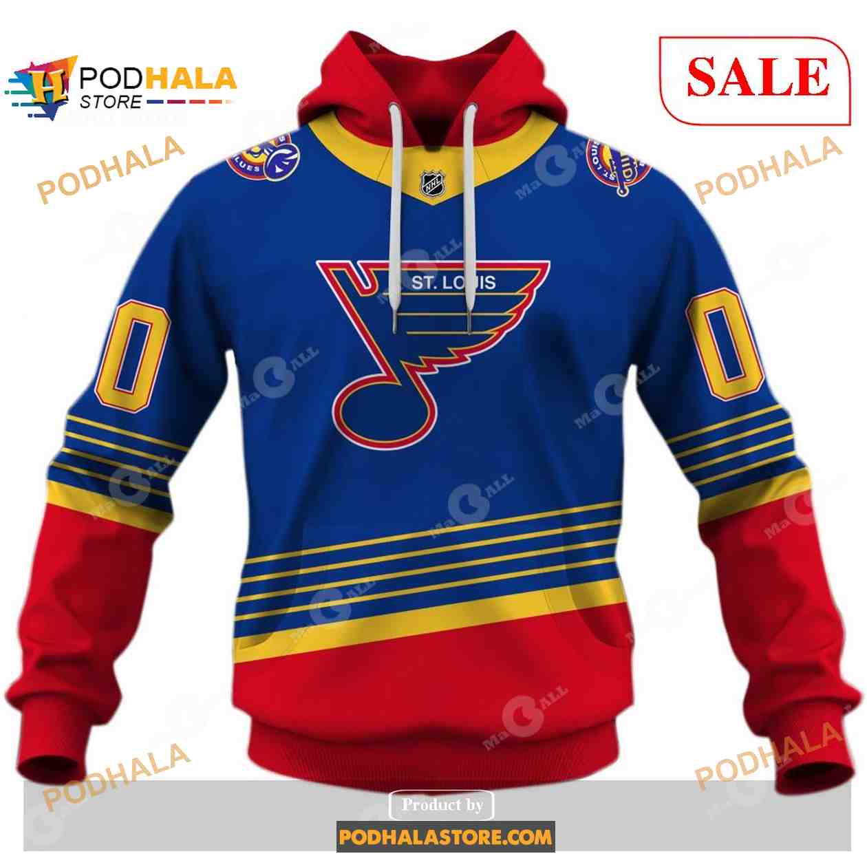 Custom St Louis Blues Throwback Vintage NHL Hockey Away Jersey NHL Shirt  Hoodie 3D - Bring Your Ideas, Thoughts And Imaginations Into Reality Today