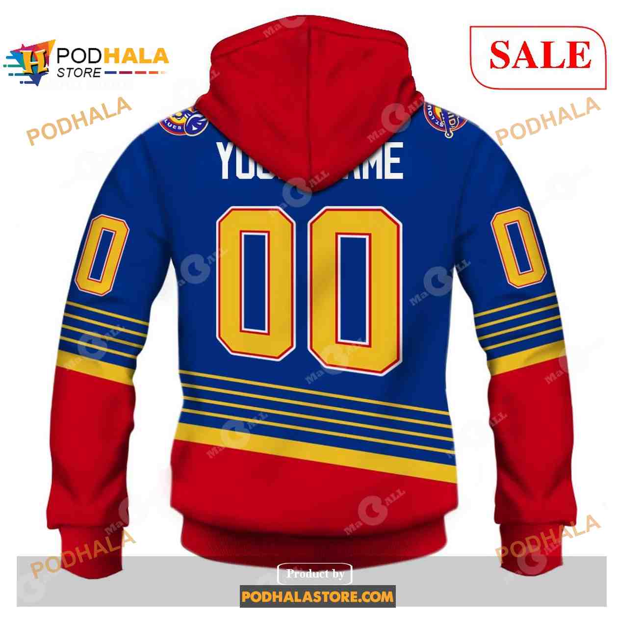 Personalized St. Louis Blues Throwback Vintage NHL Hockey Away Jersey 3D  Hoodie