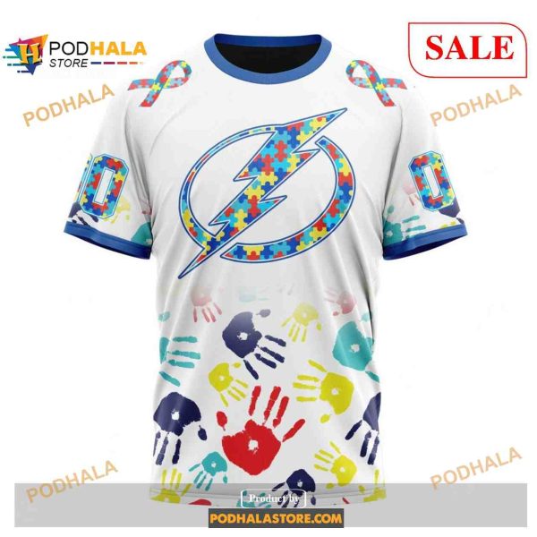 Custom Tampa Bay Lightning Autism Awareness Design NHL Shirt Hoodie 3D