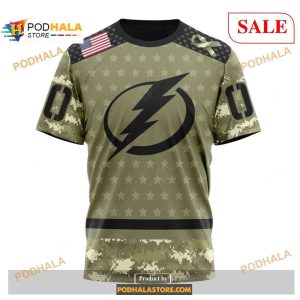 Custom Tampa Bay Lightning Camo Military Appreciation Nhl Shirt Hoodie 3d 3
