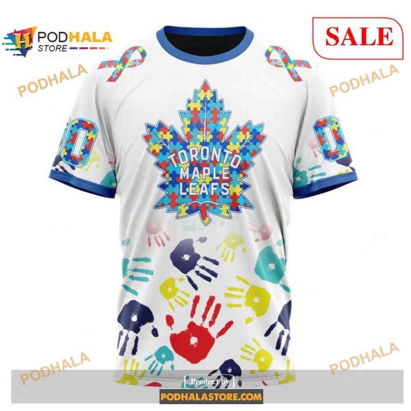 Custom Toronto Maple Leafs Autism Awareness Design NHL Shirt Hoodie 3D