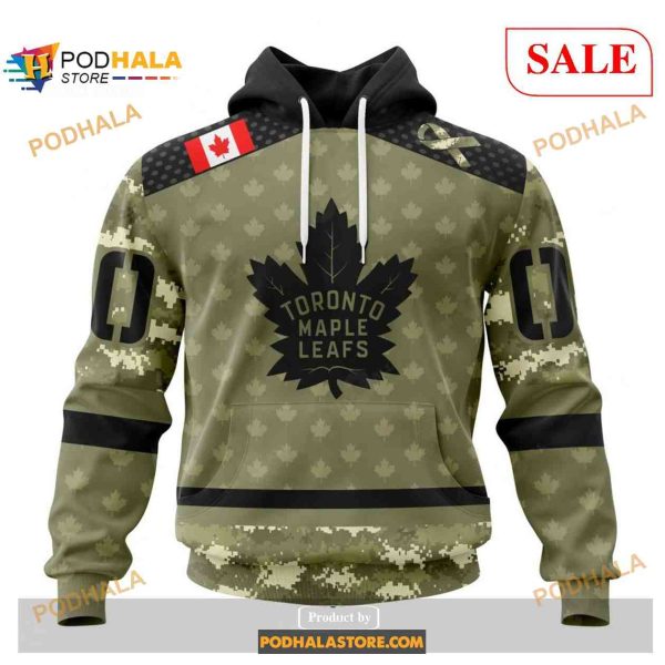 Custom Toronto Maple Leafs Camo Military Appreciation NHL Shirt Hoodie 3D